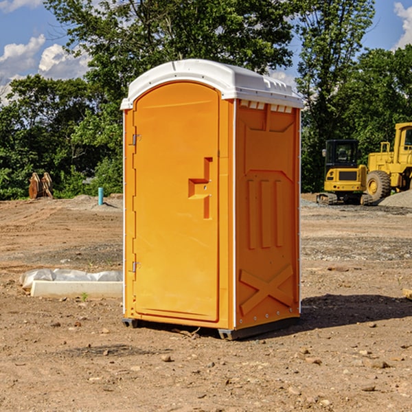 how often are the portable restrooms cleaned and serviced during a rental period in Kickapoo Site 7 Kansas